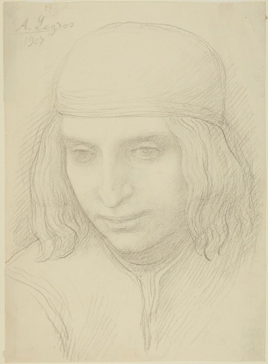 Głowa młodej dziewczyny autorstwa Alphonse Legros