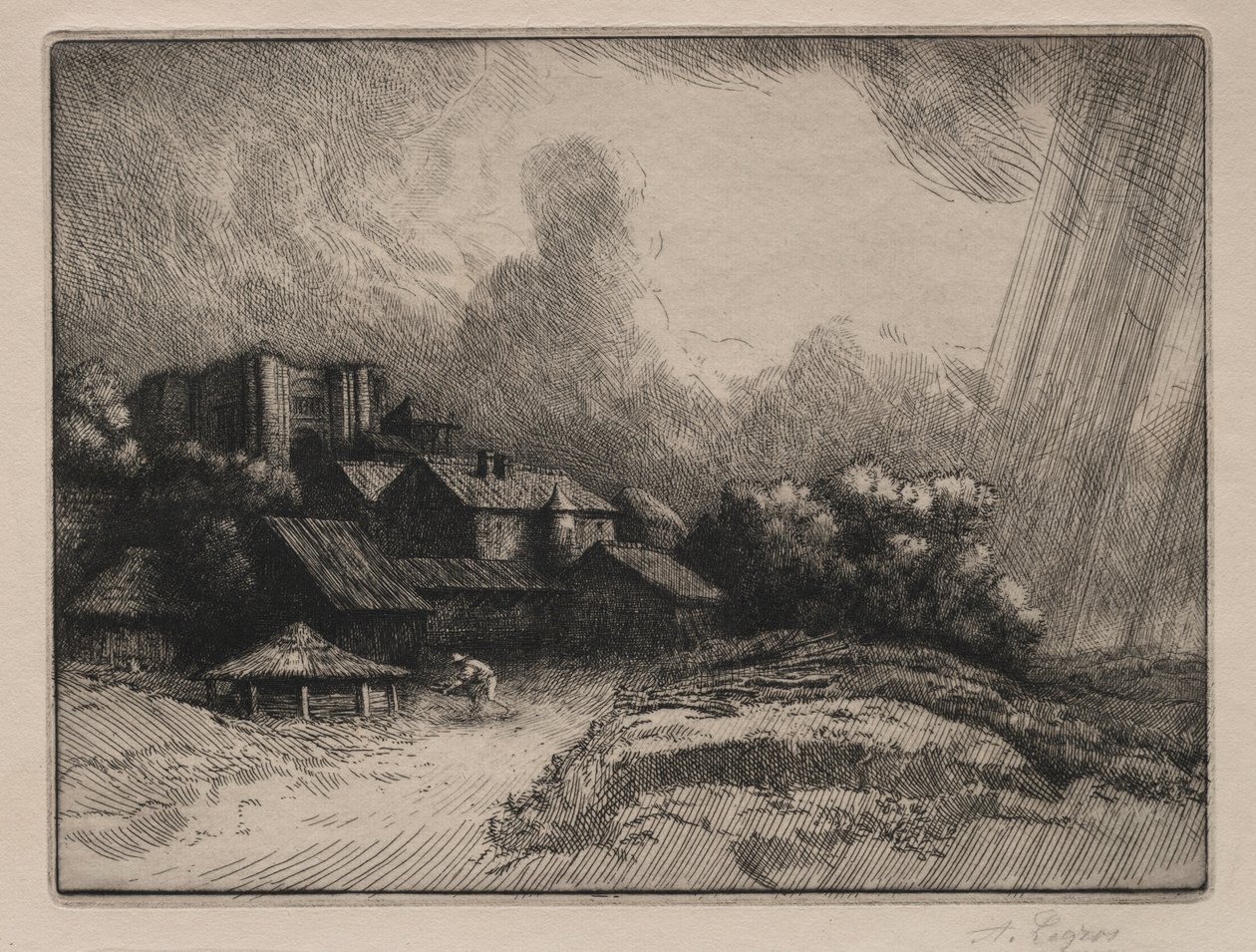 Farma opactwa. autorstwa Alphonse Legros