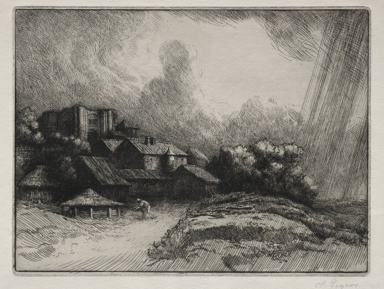 Farma opactwa. autorstwa Alphonse Legros