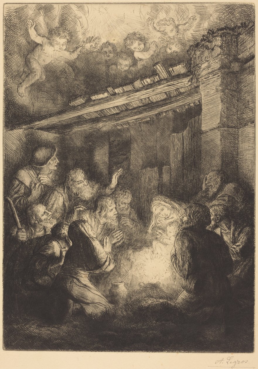 Pokłon pasterzy autorstwa Alphonse Legros