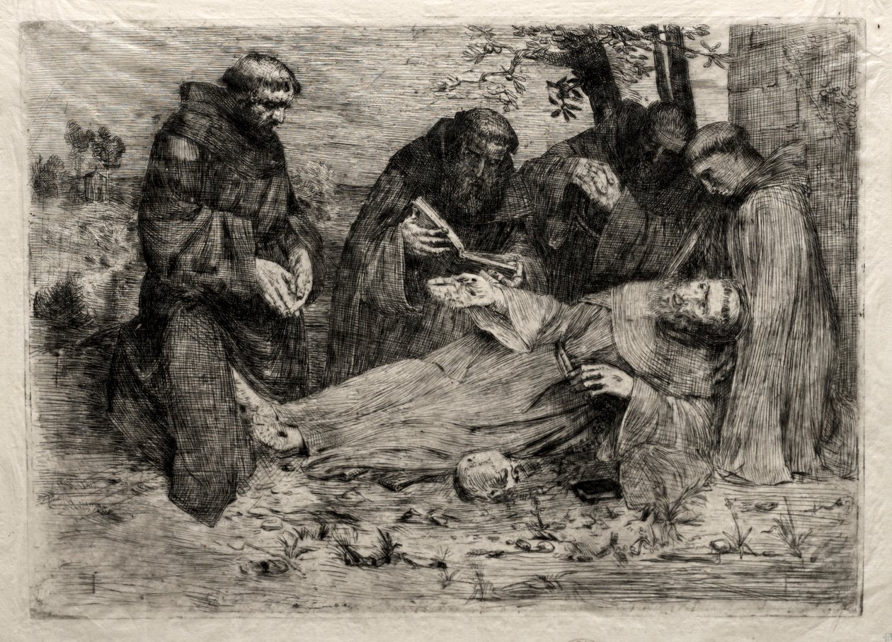 Śmierć św. Franciszka. autorstwa Alphonse Legros