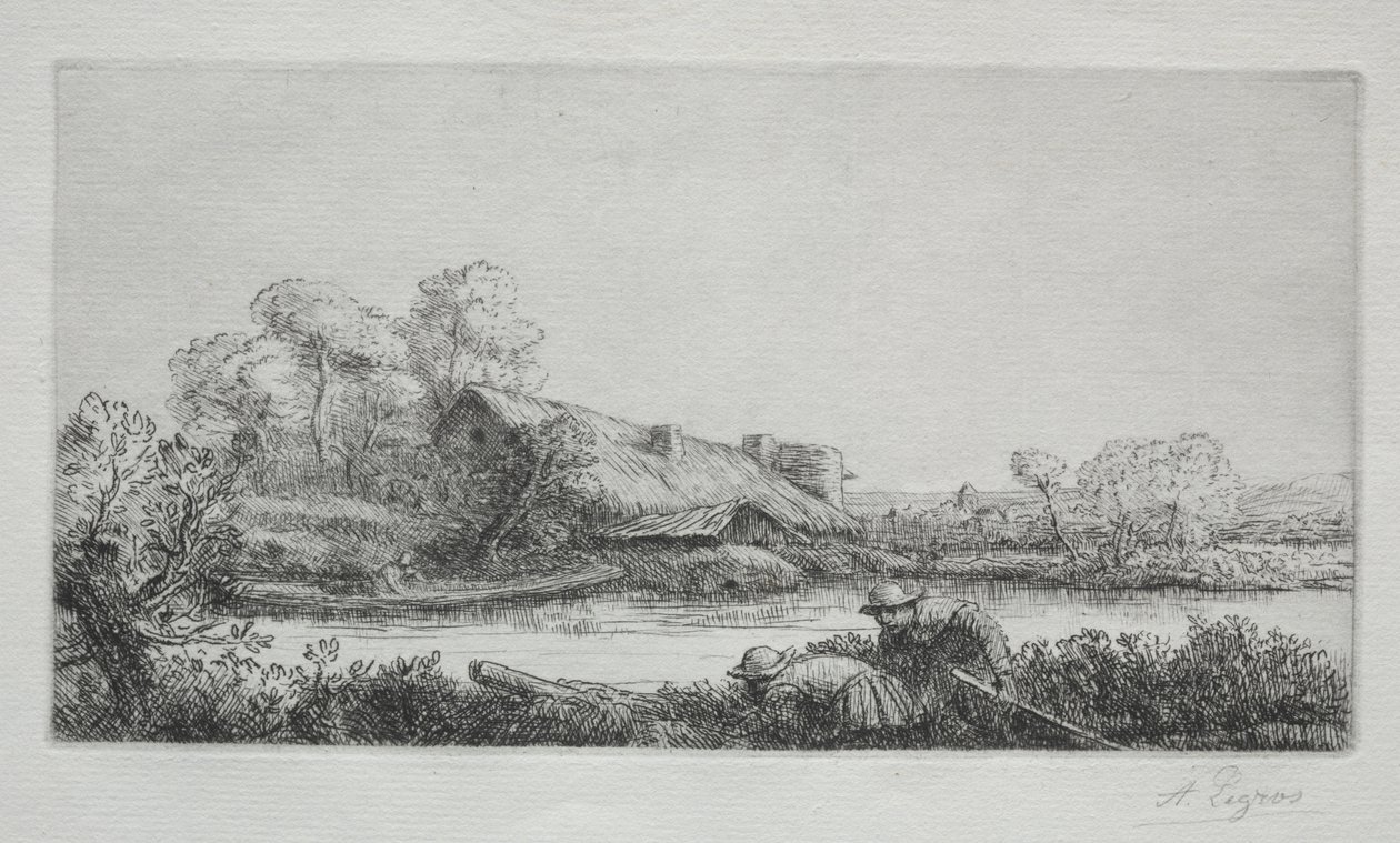 Farma nad rzeką (La Ferme Sur La Rivière: Efekt wieczoru) autorstwa Alphonse Legros