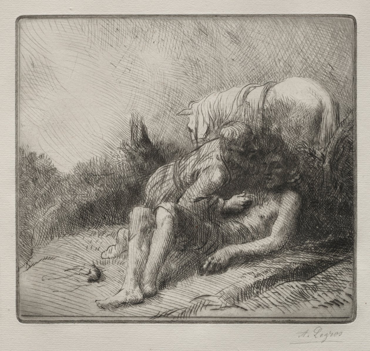 Dobry Samarytanin. autorstwa Alphonse Legros