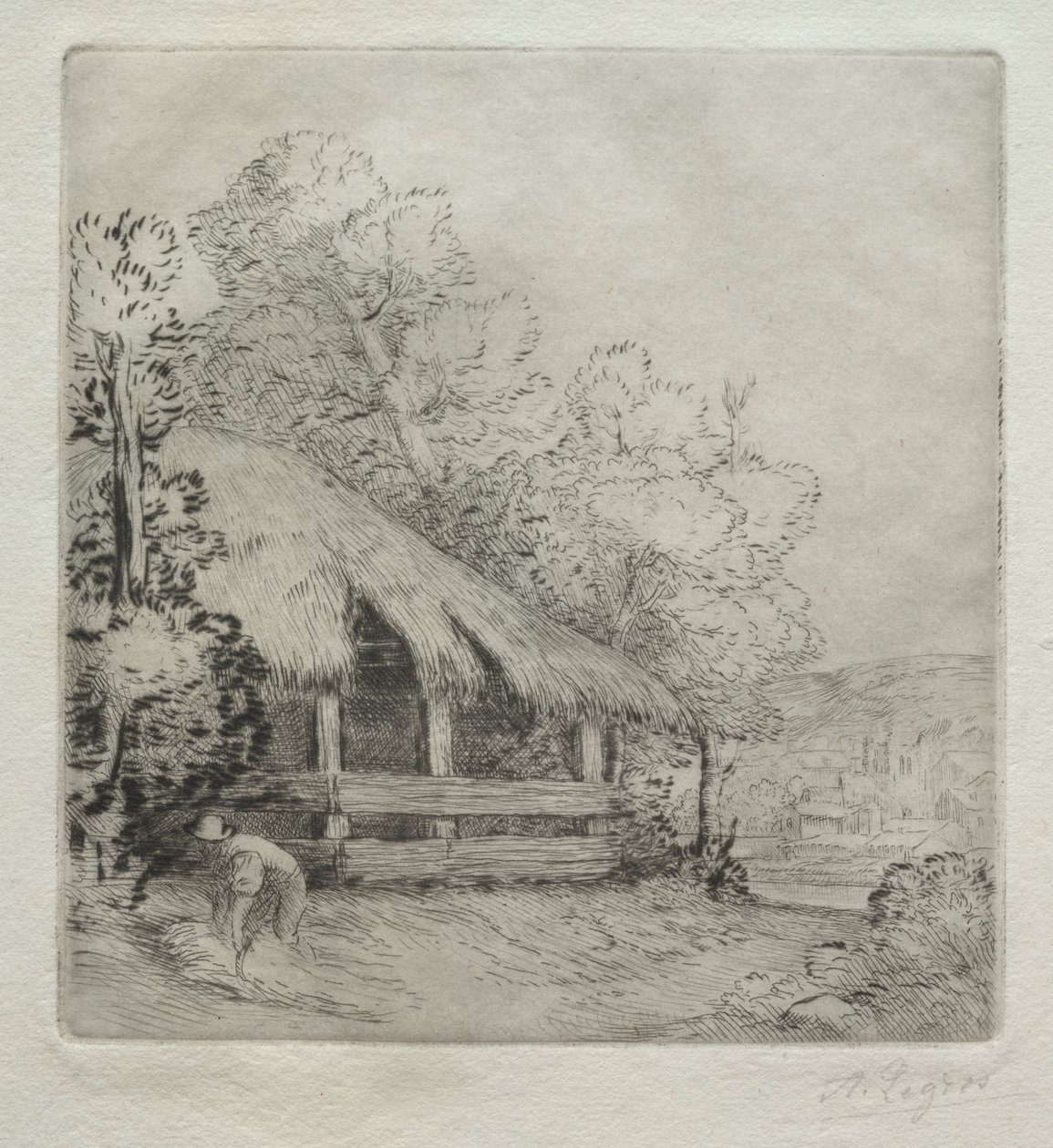 Mała Szopa (Le Petit Hangar) autorstwa Alphonse Legros