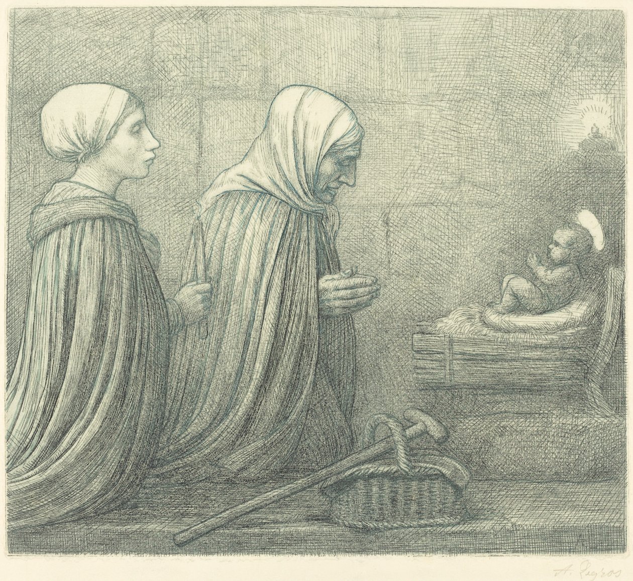 Żłobek La szopka. autorstwa Alphonse Legros