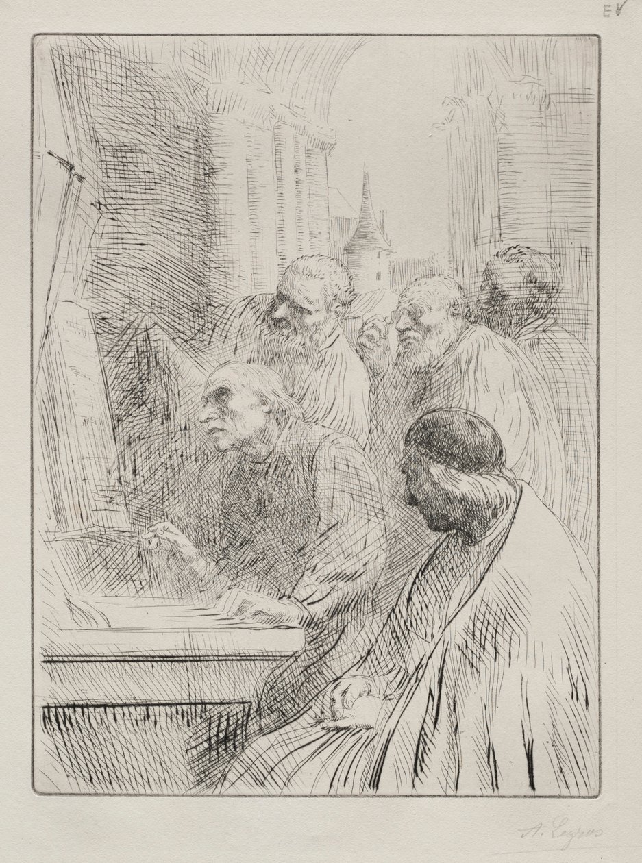 Mnisi w Kościele. autorstwa Alphonse Legros
