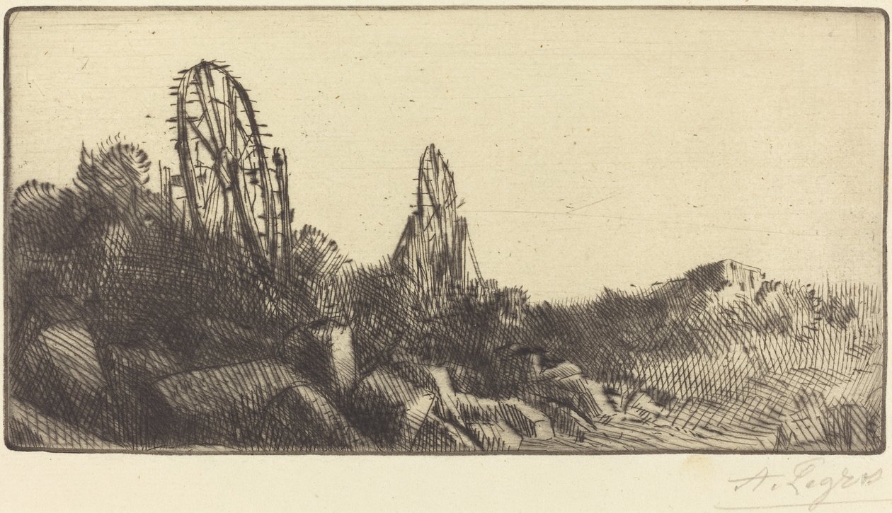 Stare tereny wyścigowe w Montrouge Stare kamieniołomy w Montrouge. autorstwa Alphonse Legros