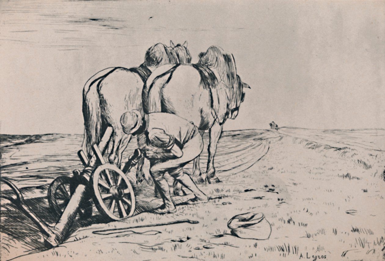 Pług, połowa końca XIX wieku, 1946 autorstwa Alphonse Legros