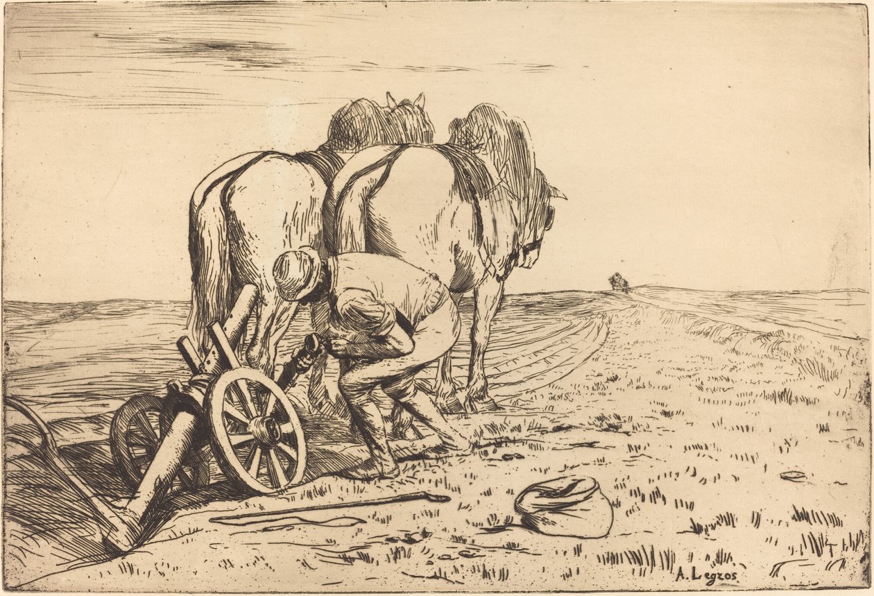 Pług La charrue. autorstwa Alphonse Legros