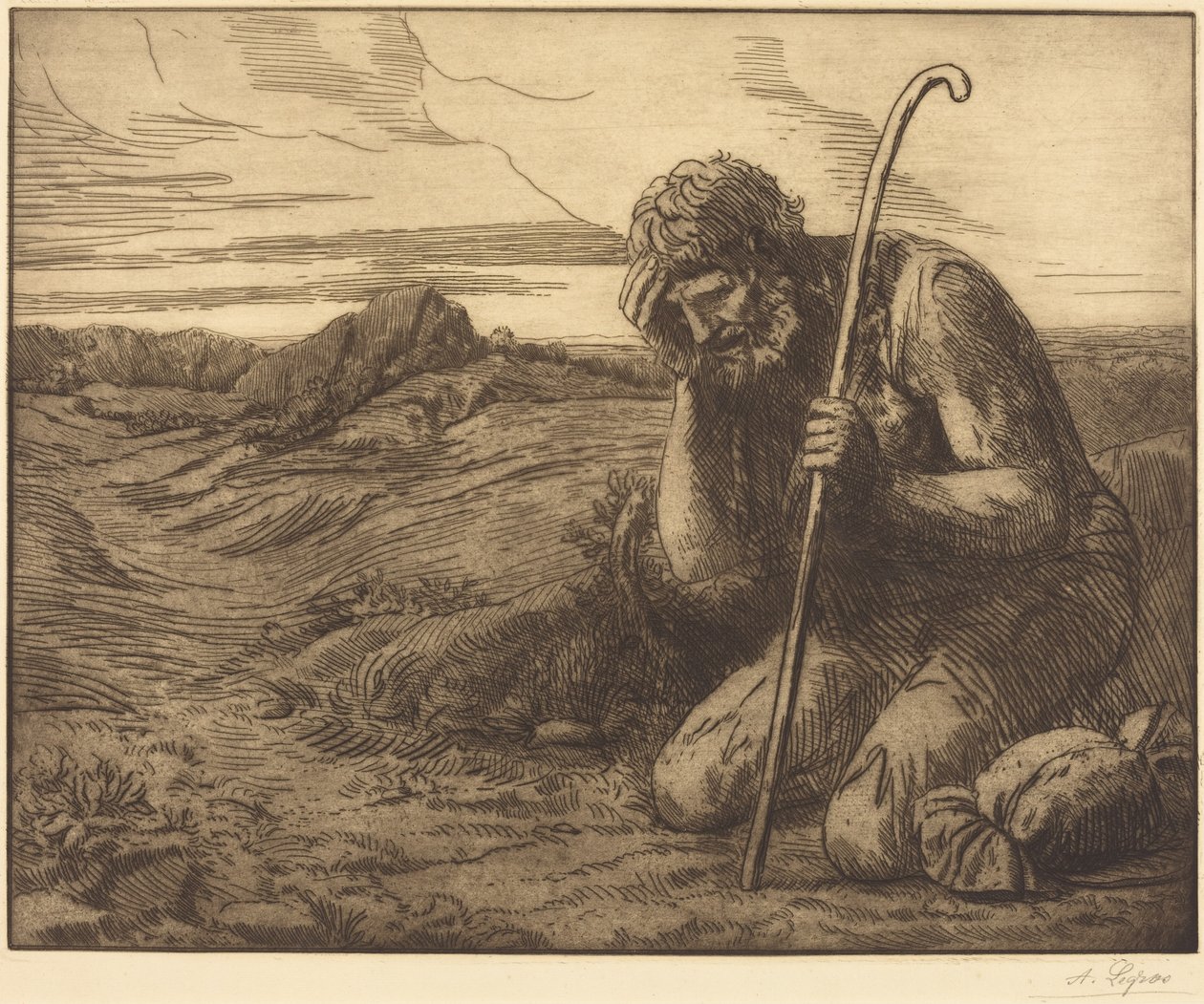 Syn marnotrawny, plansza 6 („Marnotrawne dziecko”) autorstwa Alphonse Legros