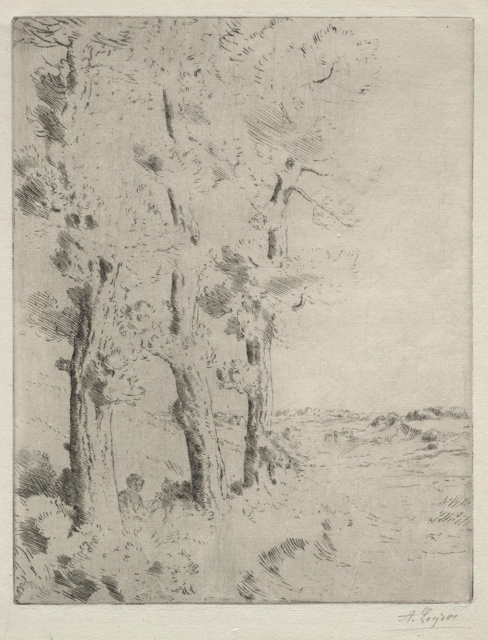Lektor: Wykład pod drzewami, c. 1882. autorstwa Alphonse Legros