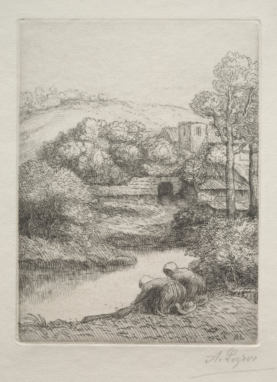 Miejsce prania, zwane Praczkami (Le Lavoir, Dite „Les Laveuses”) autorstwa Alphonse Legros