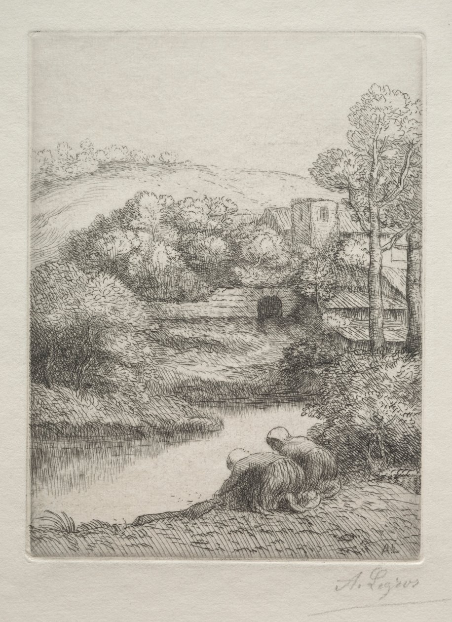 Miejsce prania, zwane Praczkami Le Lavoir, Dite Les Laveuses. autorstwa Alphonse Legros