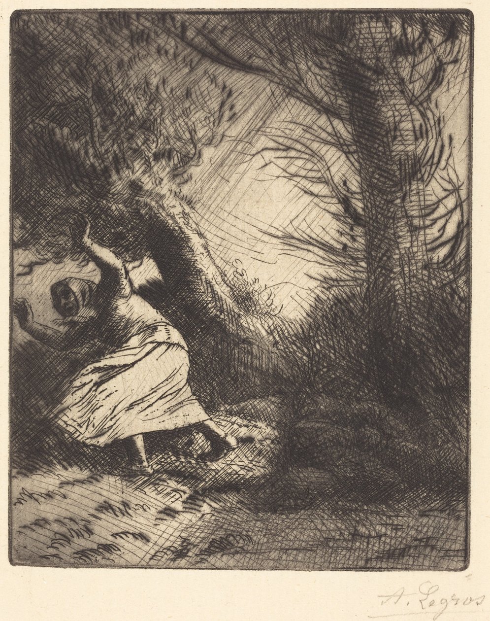 Grzmot (Uderzenie pioruna) autorstwa Alphonse Legros