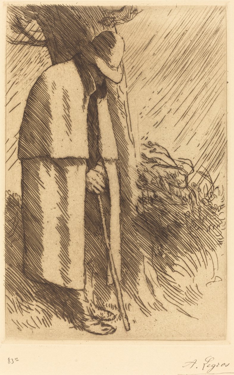Podróżnik przyjmujący schronienie Podróżnik przyjmuje schronienie. autorstwa Alphonse Legros