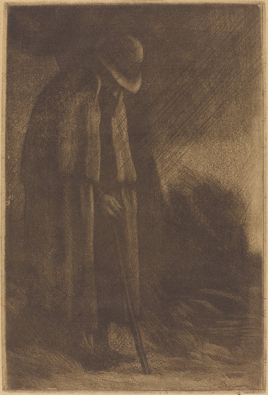 Podróżnik przyjmujący schronienie Podróżnik przyjmuje schronienie. autorstwa Alphonse Legros