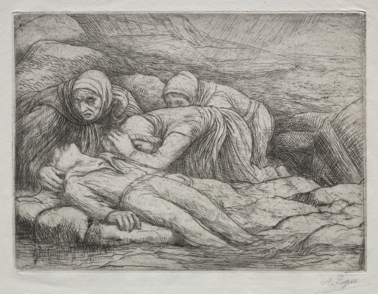 Triumf śmierci: Śmierć w rodzinie marynarzy autorstwa Alphonse Legros