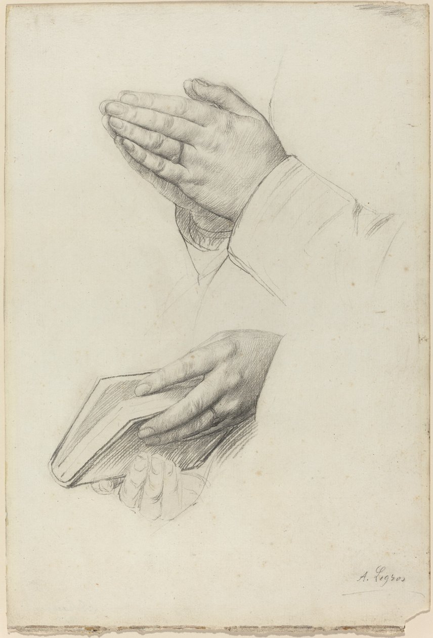 Dwa badania rąk. autorstwa Alphonse Legros