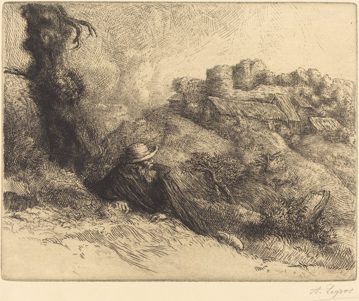 Widok na zamek (Chateau des Revenants) autorstwa Alphonse Legros