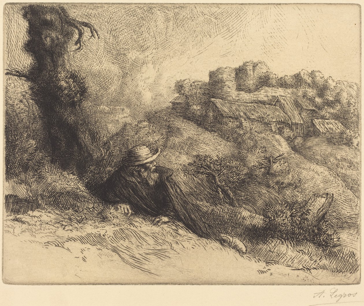 Widok zamku (Château des Revenants) autorstwa Alphonse Legros