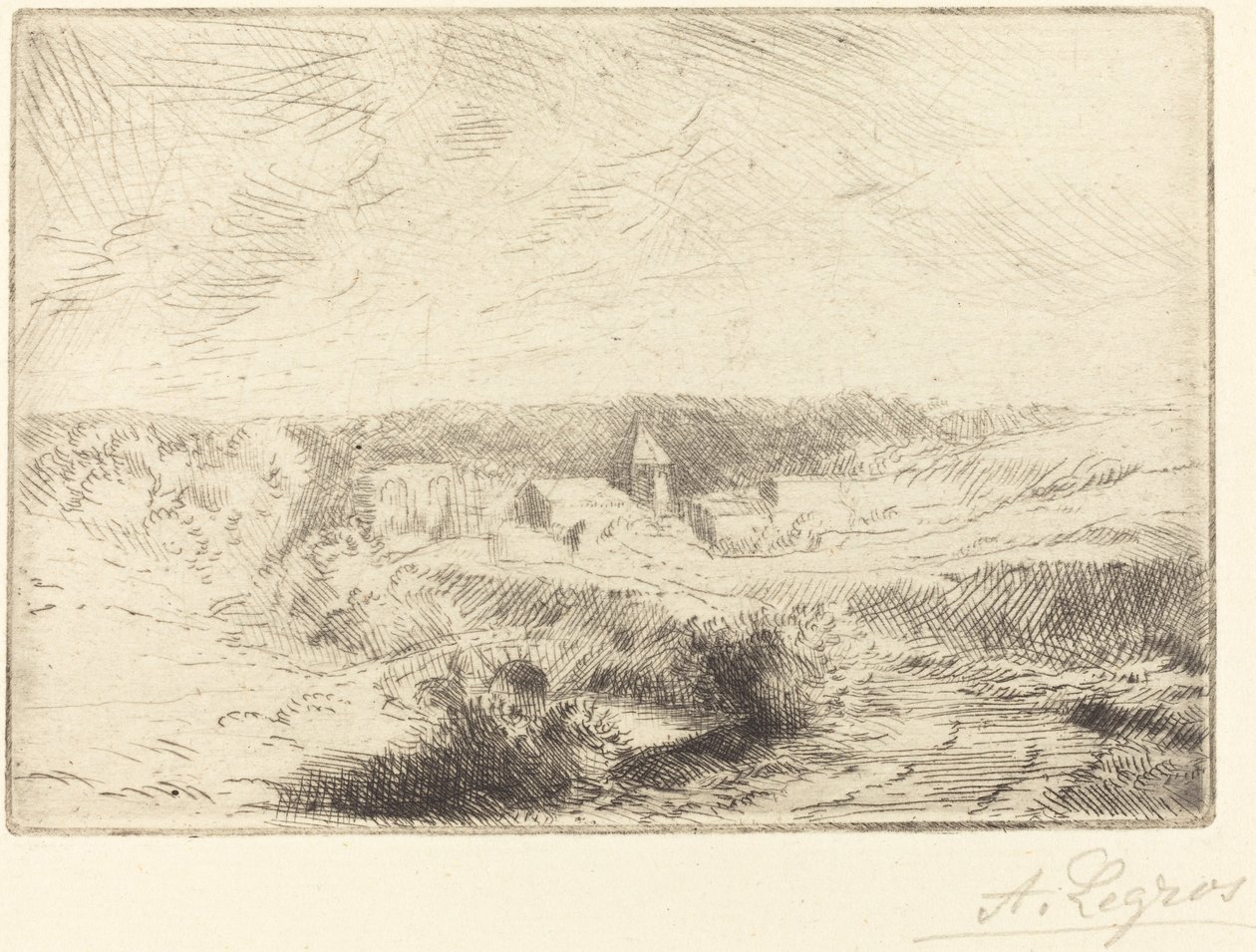 Wioska Wimille, niedaleko Boulogne (Village de Wimille, pres Boulogne) autorstwa Alphonse Legros