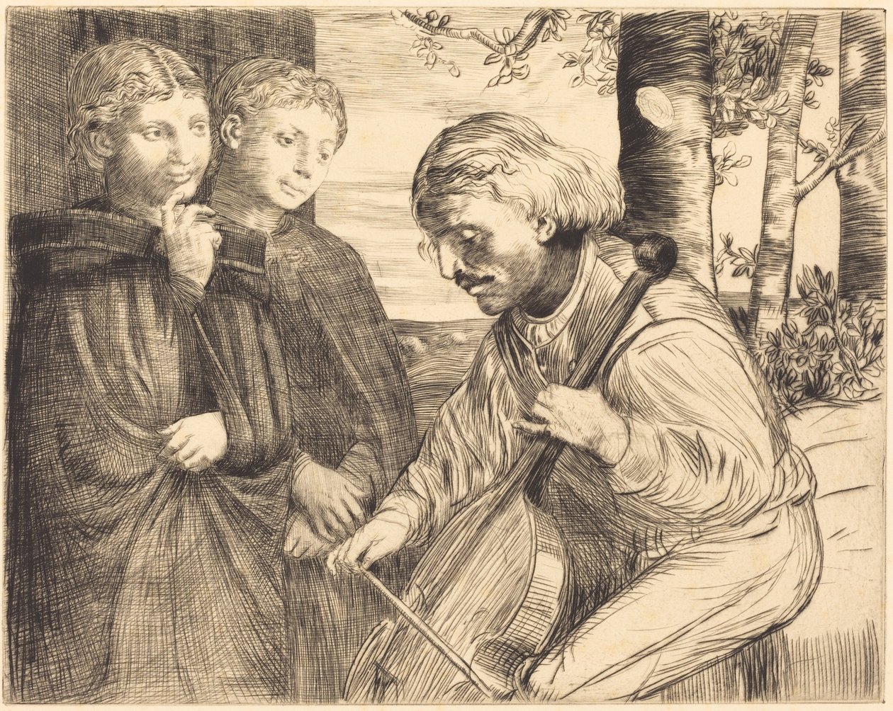 Viol Player (Gracz na violi) autorstwa Alphonse Legros