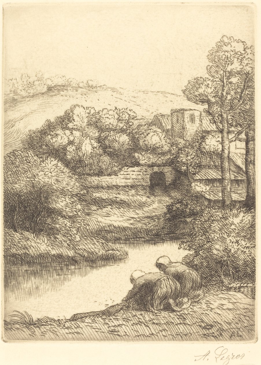 Pralnia, zwana Praczkami Le lavoir, dite Les Laveuses. autorstwa Alphonse Legros