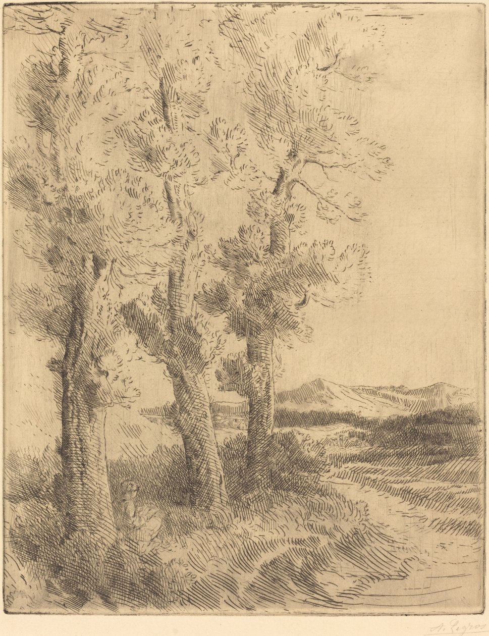 Kobieta Czytanie: Lekcja pod drzewami La liseuse: Czytanie pod drzewami. autorstwa Alphonse Legros