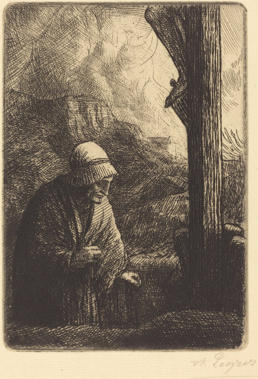 Kobieta u stóp krzyża (Femme au calvaire) autorstwa Alphonse Legros