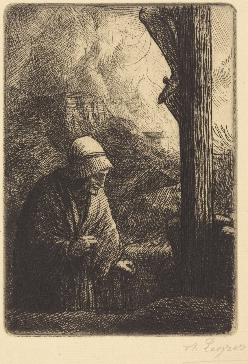 Kobieta u stóp krzyża (Femme au calvaire) autorstwa Alphonse Legros