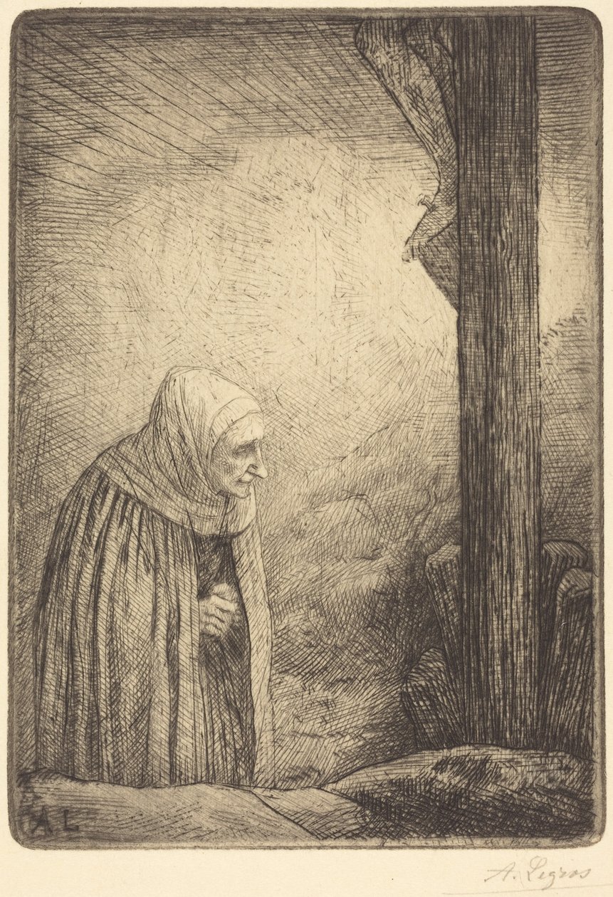 Kobieta u stóp krzyża (Femme au calvaire) autorstwa Alphonse Legros