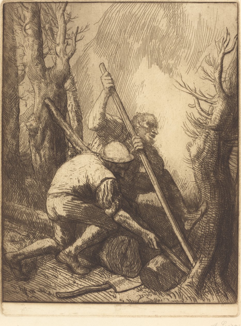 Drwale, III płyta (Les bucherons) autorstwa Alphonse Legros