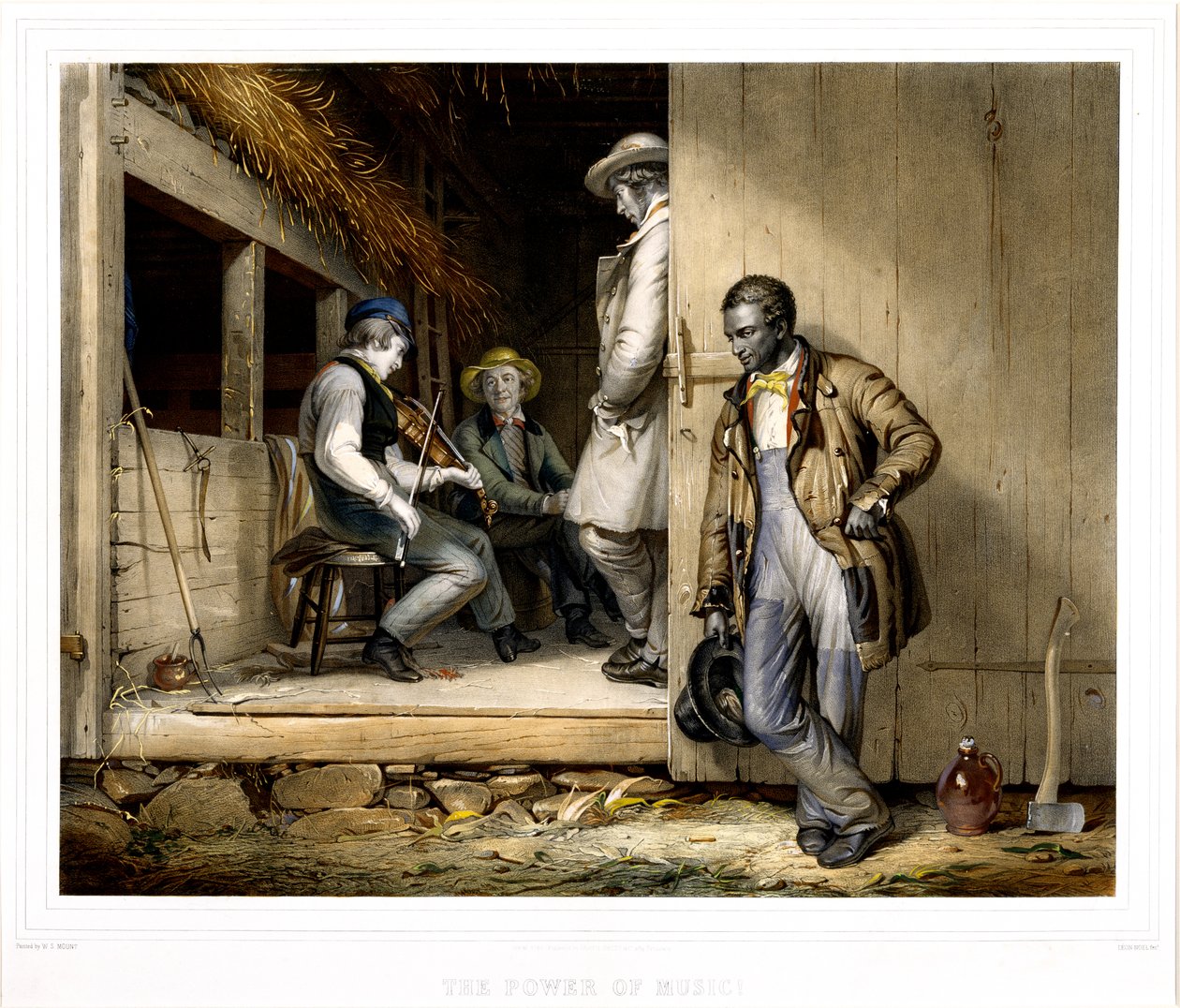 Moc muzyki, 1848 (litografia ręcznie kolorowana) autorstwa Alphonse Leon Noel