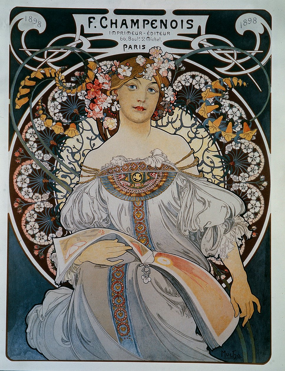 Reklama dla drukarza-wydawcy F. Champenois - by Mucha autorstwa Alphonse Mucha