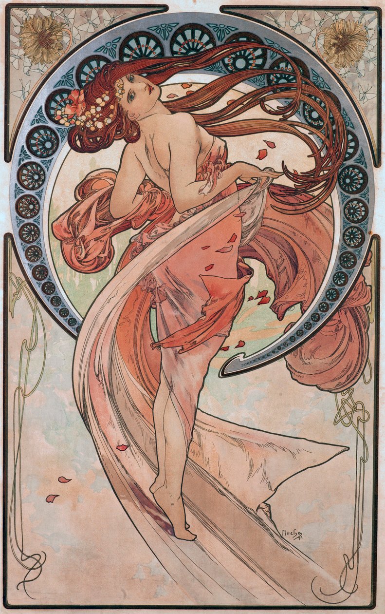 Taniec (róża) autorstwa Alphonse Mucha