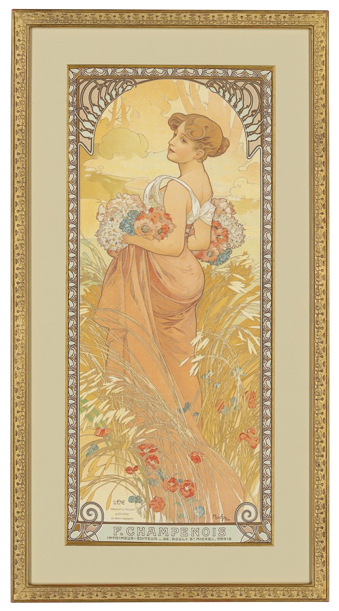 Cztery pory roku: lato, 1900 autorstwa Alphonse Mucha