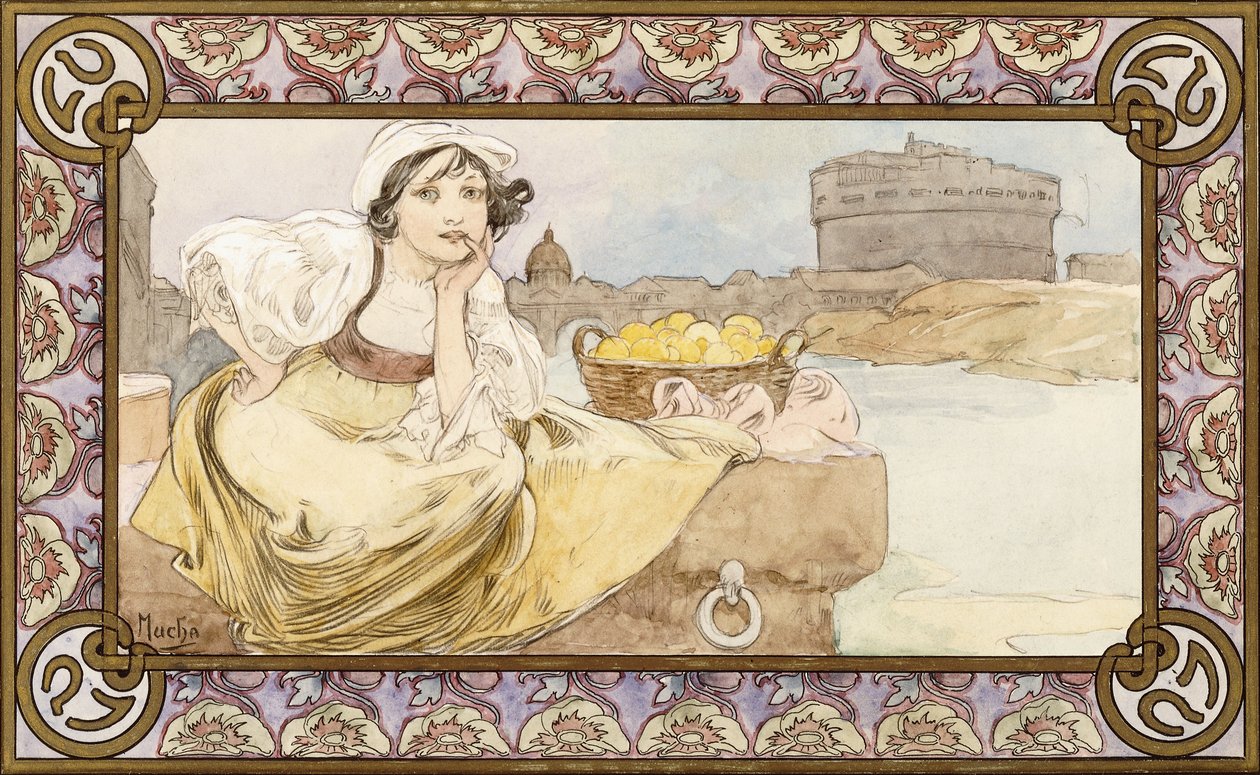 Włoszka, 1900 autorstwa Alphonse Mucha