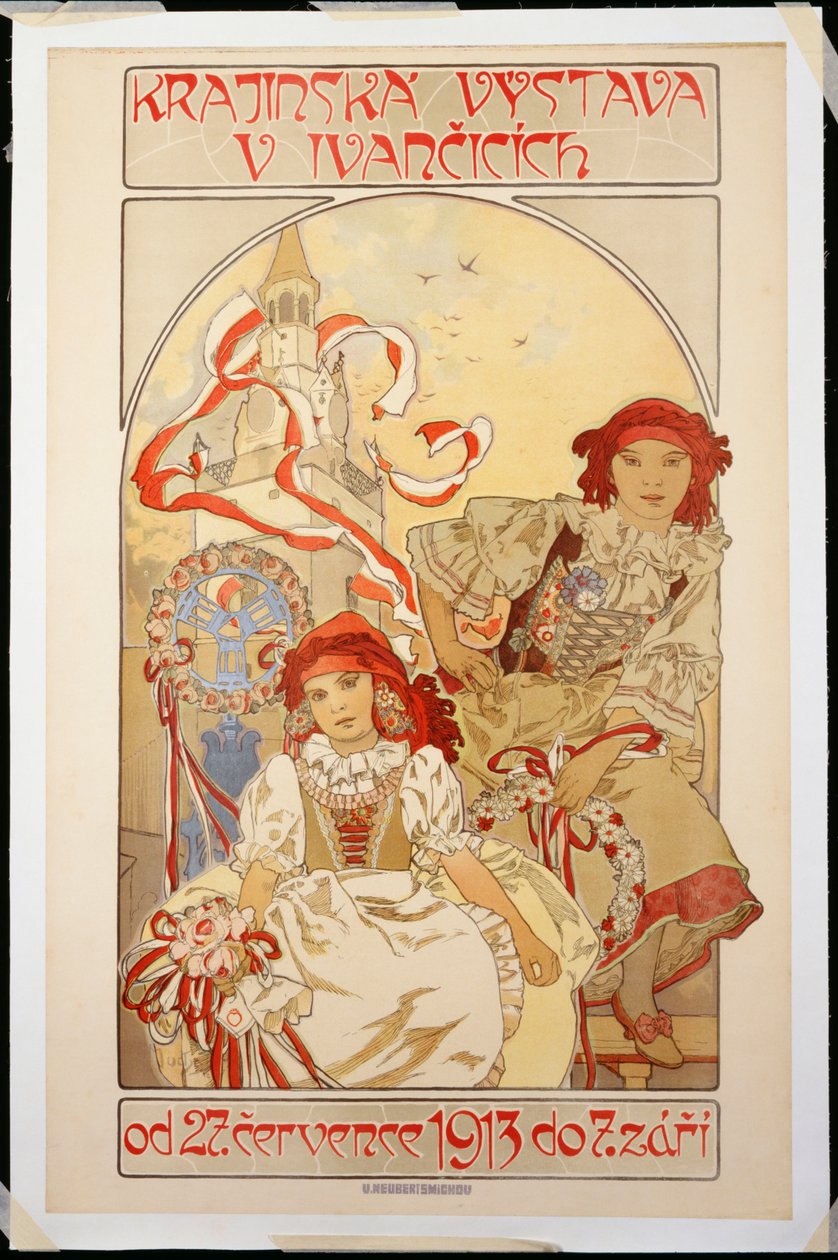 Wystawa pejzażowa w Ivancicich, 1912 autorstwa Alphonse Mucha