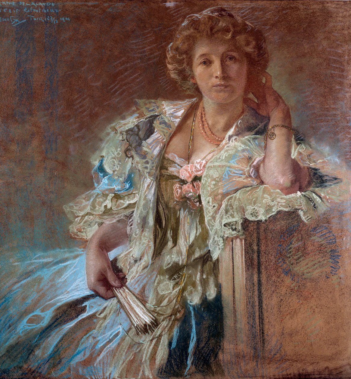 Portret Berthe Lalande. Obraz Alfonsa Muchy (1860-1939) autorstwa Alphonse Mucha