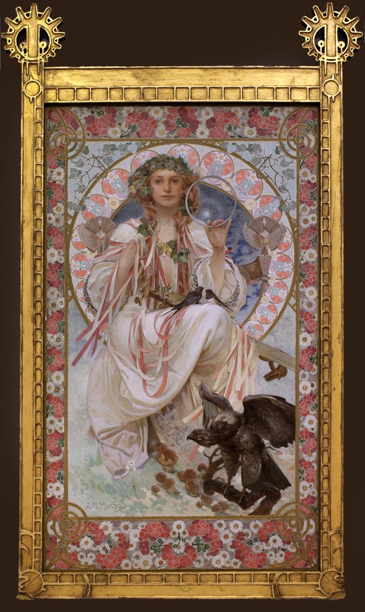 Portret Josephine Crane Bradley w Slavii. Obraz Alfonsa Muchy (1860-1939), olej i tempera na płótnie autorstwa Alphonse Mucha