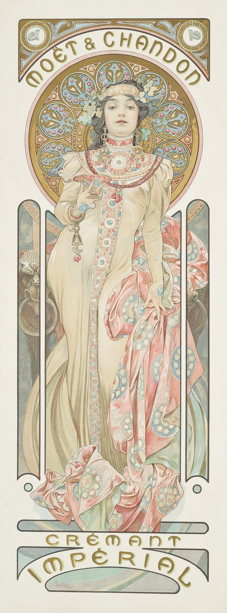 Plakat reklamujący szampana „Moet & Chandon Dry Imperial”, 1899 autorstwa Alphonse Mucha