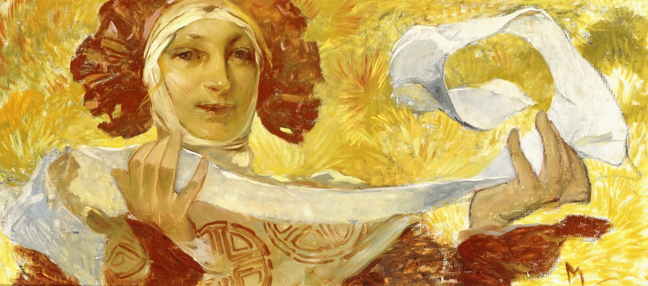 Kobieta ze wstążką, ok. 1902-1903 autorstwa Alphonse Mucha