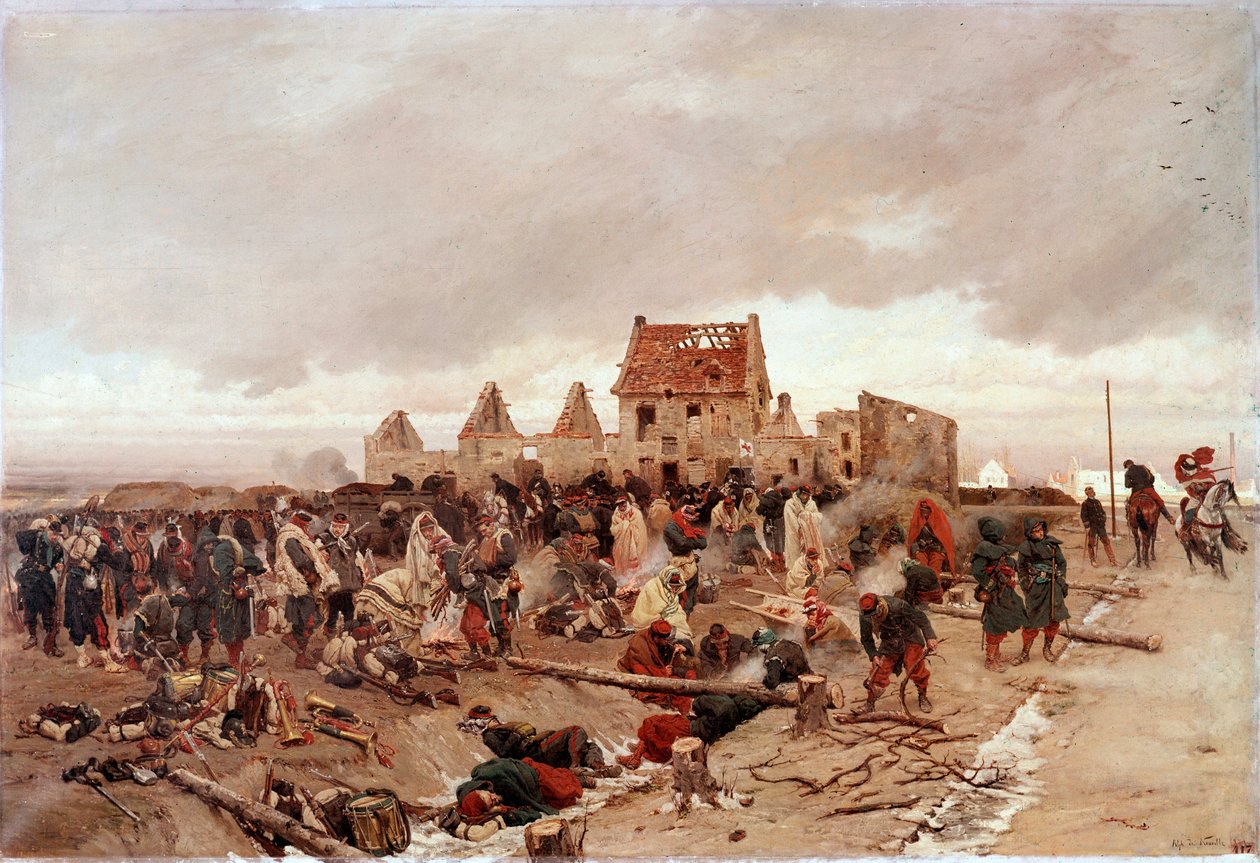 Wojna francusko-pruska (1870): oblężenie Paryża (malarstwo autorstwa Alphonse Marie de Neuville