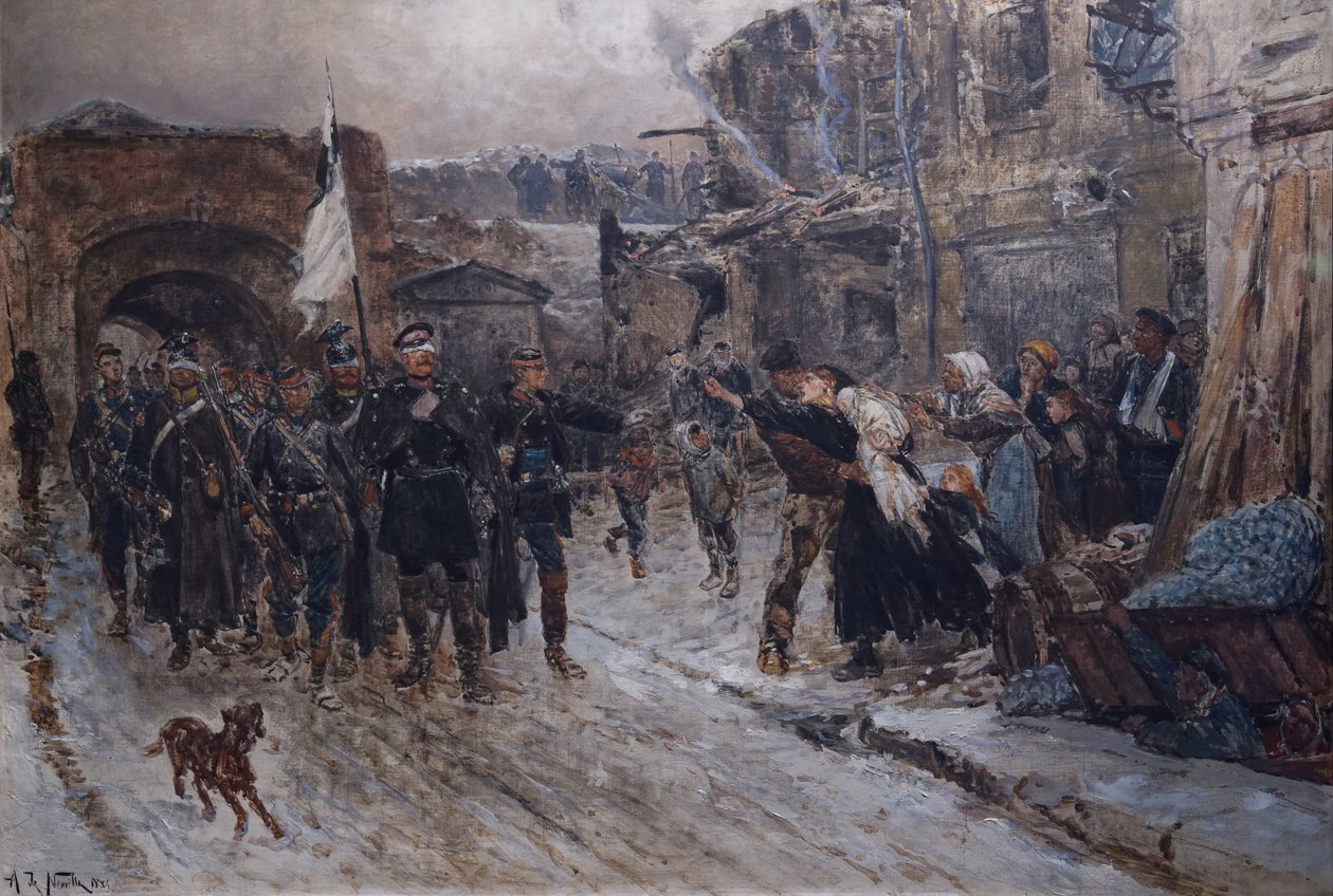 Niemieccy parlamentarzyści weszli do Belfort 16 lutego 1871 roku 1884 autorstwa Alphonse Marie de Neuville