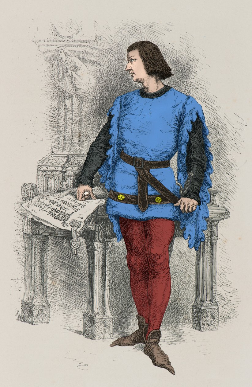 Portret króla Karola V Mądrego (rycina) autorstwa Alphonse Marie de Neuville