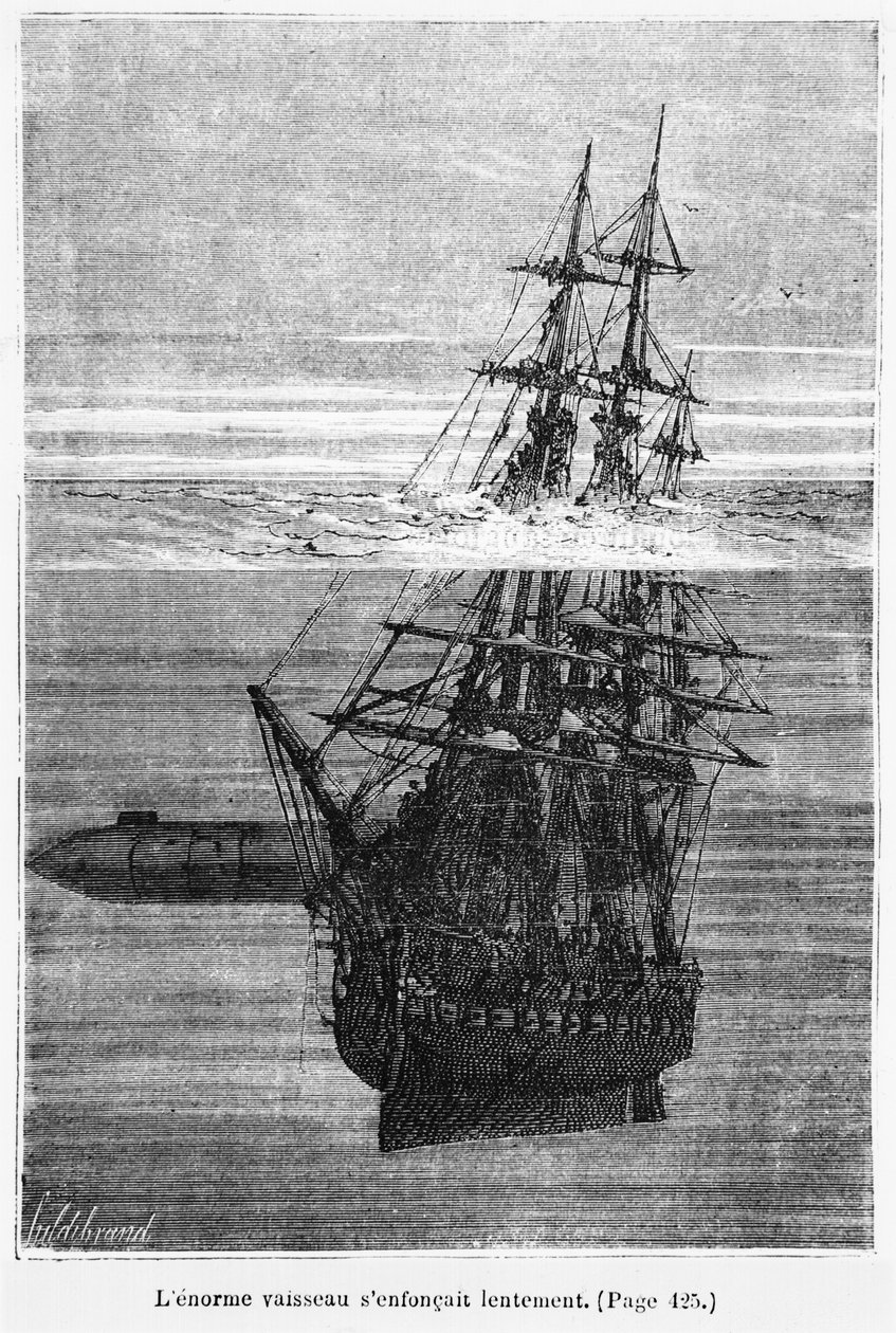 Nautilus, ilustracja z „20 000 mil podmorskiej żeglugi” Julesa Verne