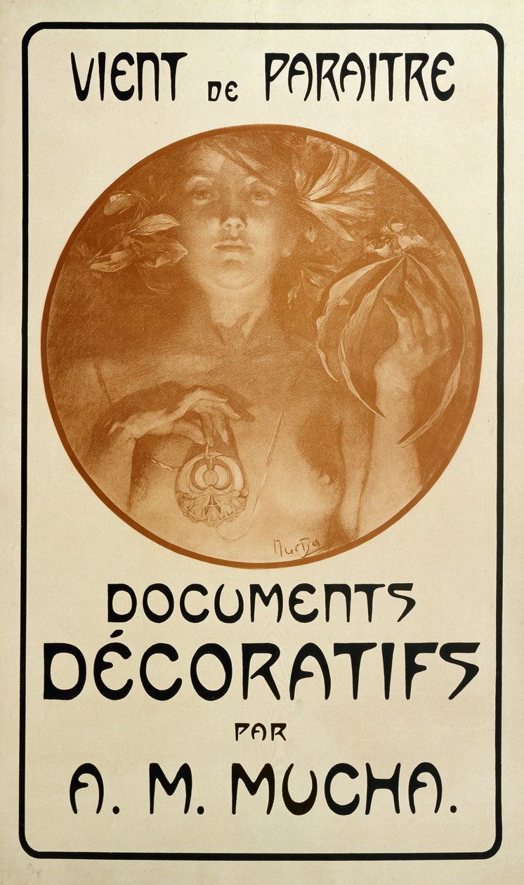 Reklama monografii „Dokumenty dekoracyjne” Alfonsa Muchy, 1902 autorstwa Alphonse Mucha