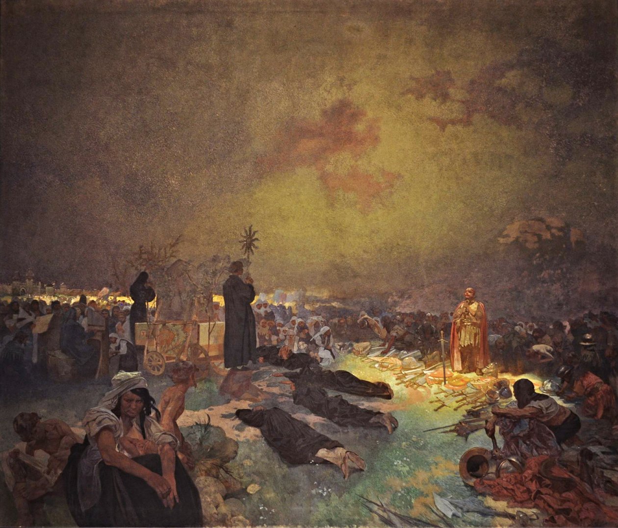 Po bitwie pod Vítkovem Cykl Słowiańska epopeja autorstwa Alphonse Mucha