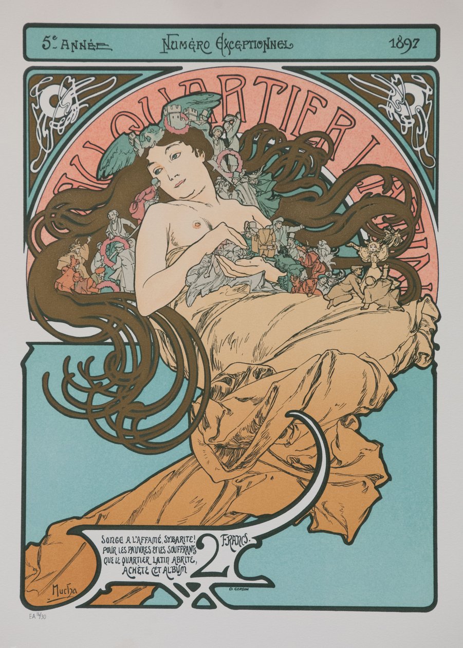 W Dzielnicy Łacińskiej, 1897. autorstwa Alphonse Mucha