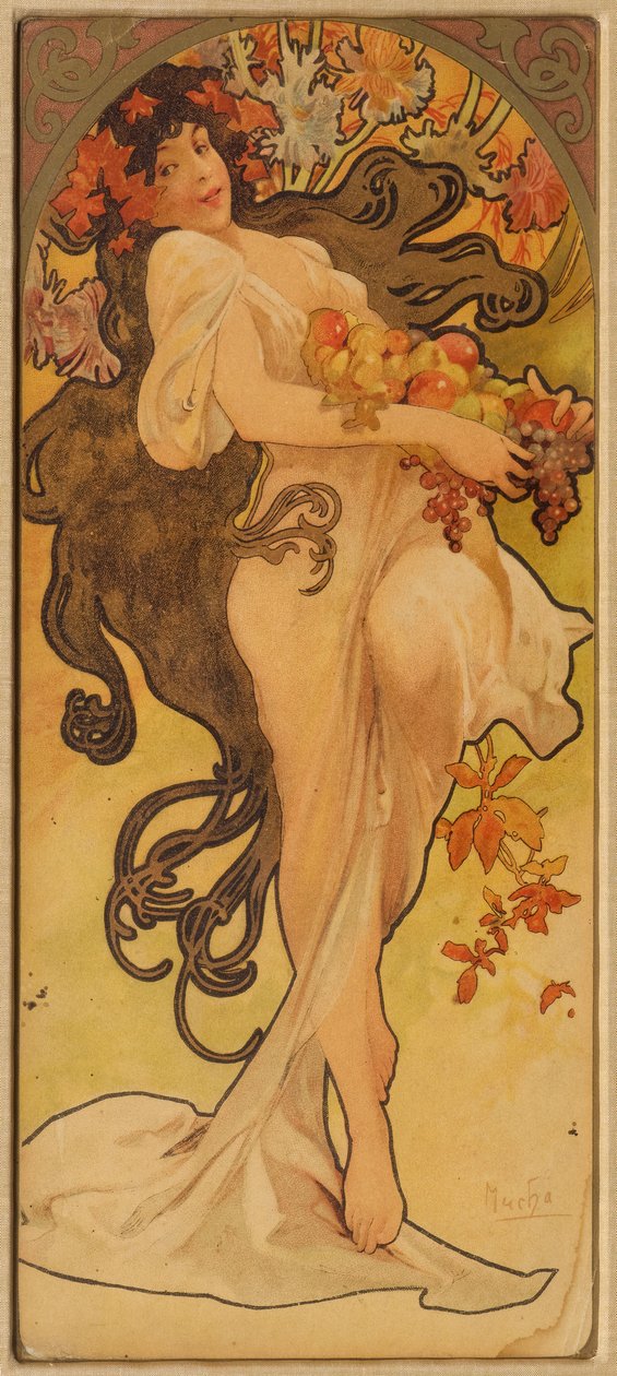 Jesień z serii Les Saisons, ok. 1930 r. 1900. autorstwa Alphonse Mucha